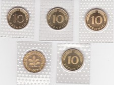BRD 10 Pfennig in Stempelglanz und Folie (Wählen Sie zwischen 1974 -2001 )