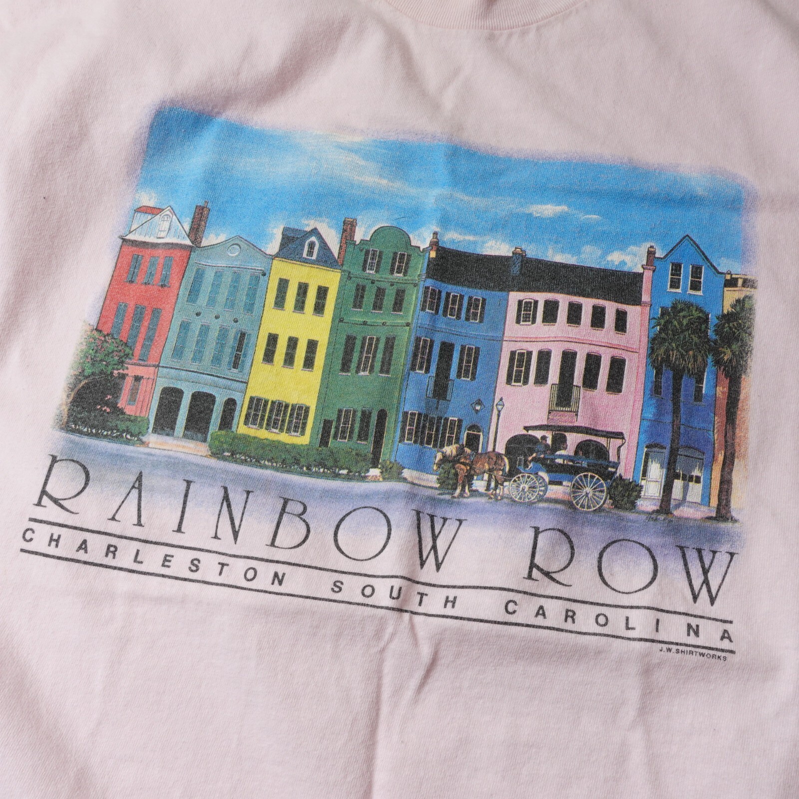FILA T shirt vintage anni 90 Rainbow Row Charleston South Carolina Beefy T shirt taglia 2XL