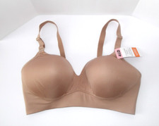 Warners Blissful Benefits Soothing Wirefree Bra 40D Wide Band Beige NEW