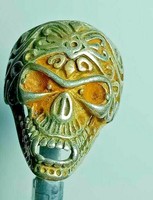 EXTREMELY ANCIENT SILVERED SCULL HEAD RING ROMAN LEGIONARY ARTIFACT AUTHENTIC