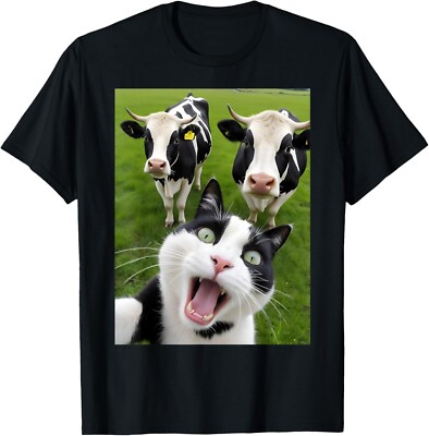 Funny Cat Cow Selfie T-Shirt Gift Unisex T-Shirt