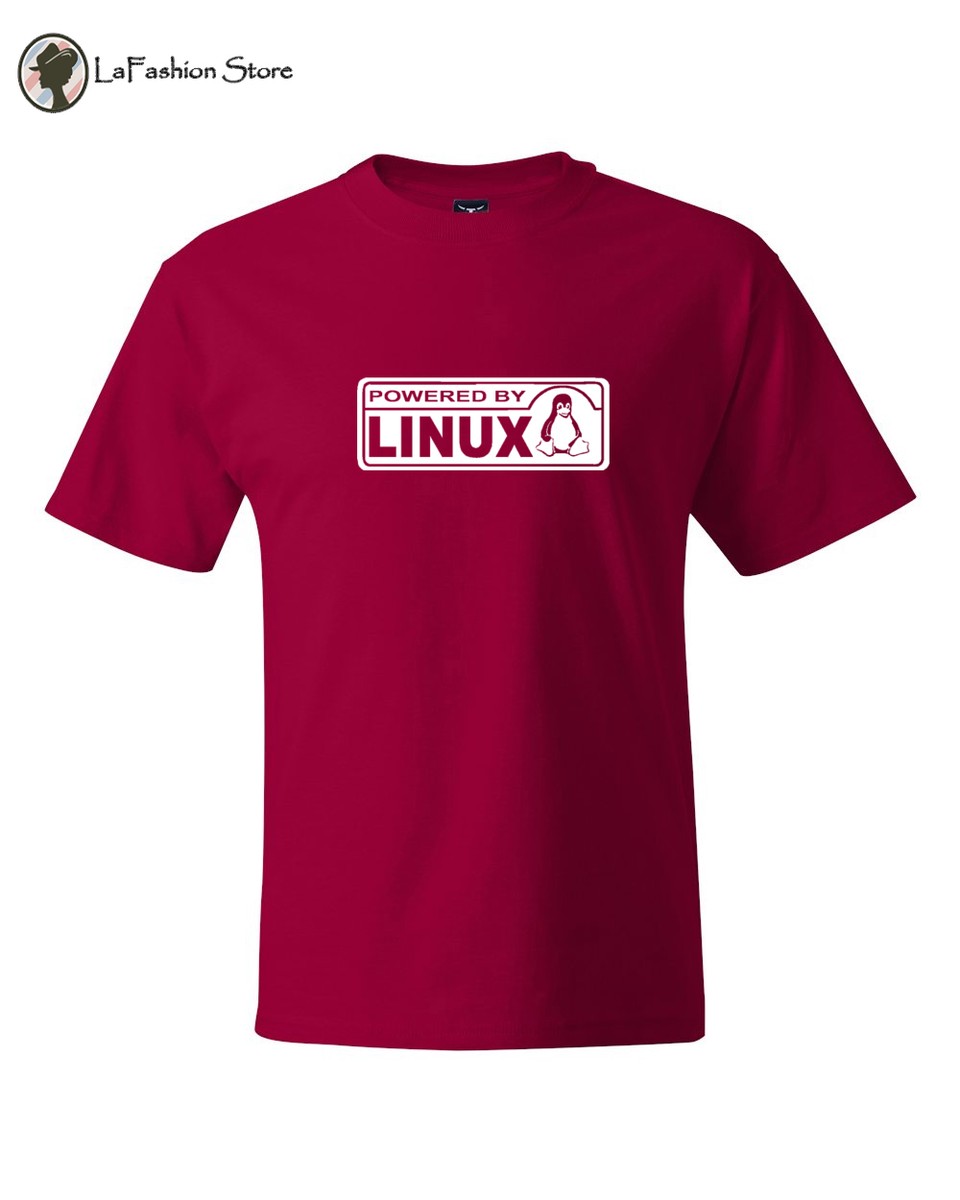 POWERED BY LINUX T-shirt Redhat-Fedora-Ubuntu-CentOS cool computer