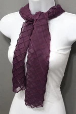Stylish Burgundy Red Wrap Tie Scarf With Unique Geometric Mosaic Plaid 