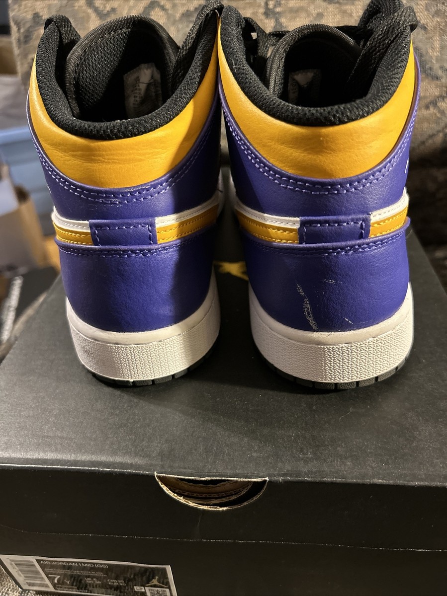 Nike Air Jordan 1 Mid GS Dark Concord Taxi White Black
