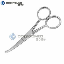 ODM Dog Grooming Scissors 3.5" W/ Safety Tips for EYE, EAR, NOSE Curved Tip 