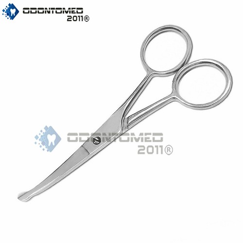 ODM Dog Grooming Scissors 3.5" W/ Safety Tips for EYE, EAR, NOSE (Curved Tip) - 第 1/3 張圖片