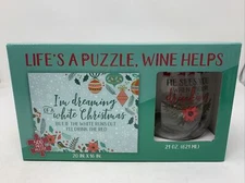 Icup 500-Piece Puzzle & 21 oz Stemless Wine Glass - Free Shipping