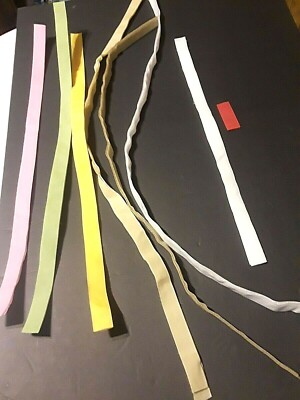 Hook and Loop Connection Sew On Tape Assorted Sizes, Colors, 19 Pieces Unused