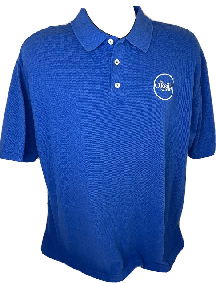 THE O'REILLY FACTOR FOX NEWS TV SHOW BLUE POLO SHIRT, BILL O