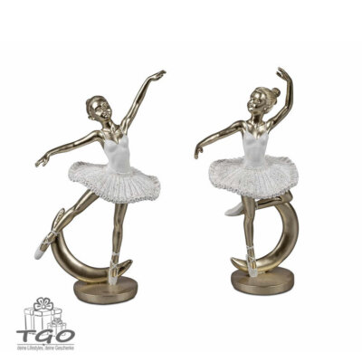 Formano 2er- Set Ballerina weiss-gold aus Kunststein gefertigt-772855