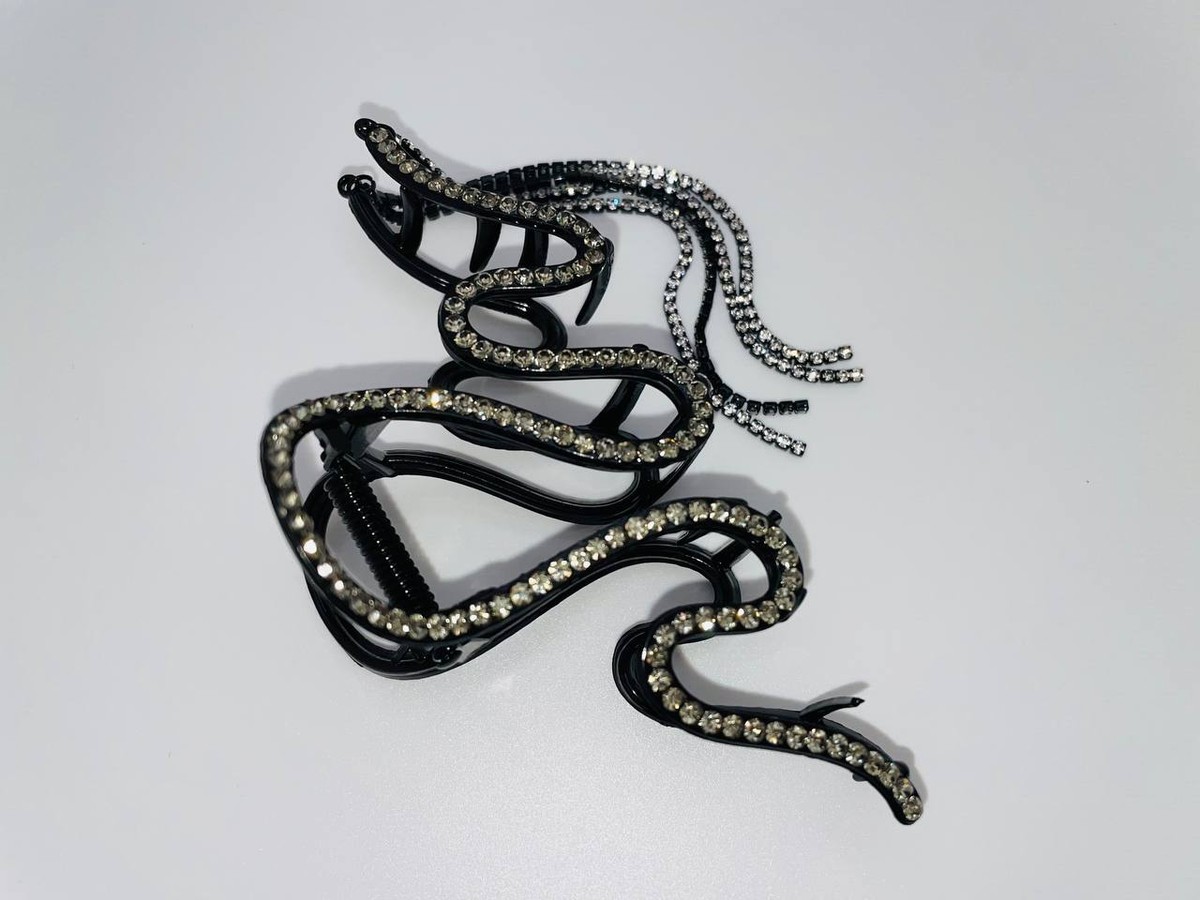 Crystal Hair Clip Rhinestone Large Snake Hair Claw Tassel  display picture 1