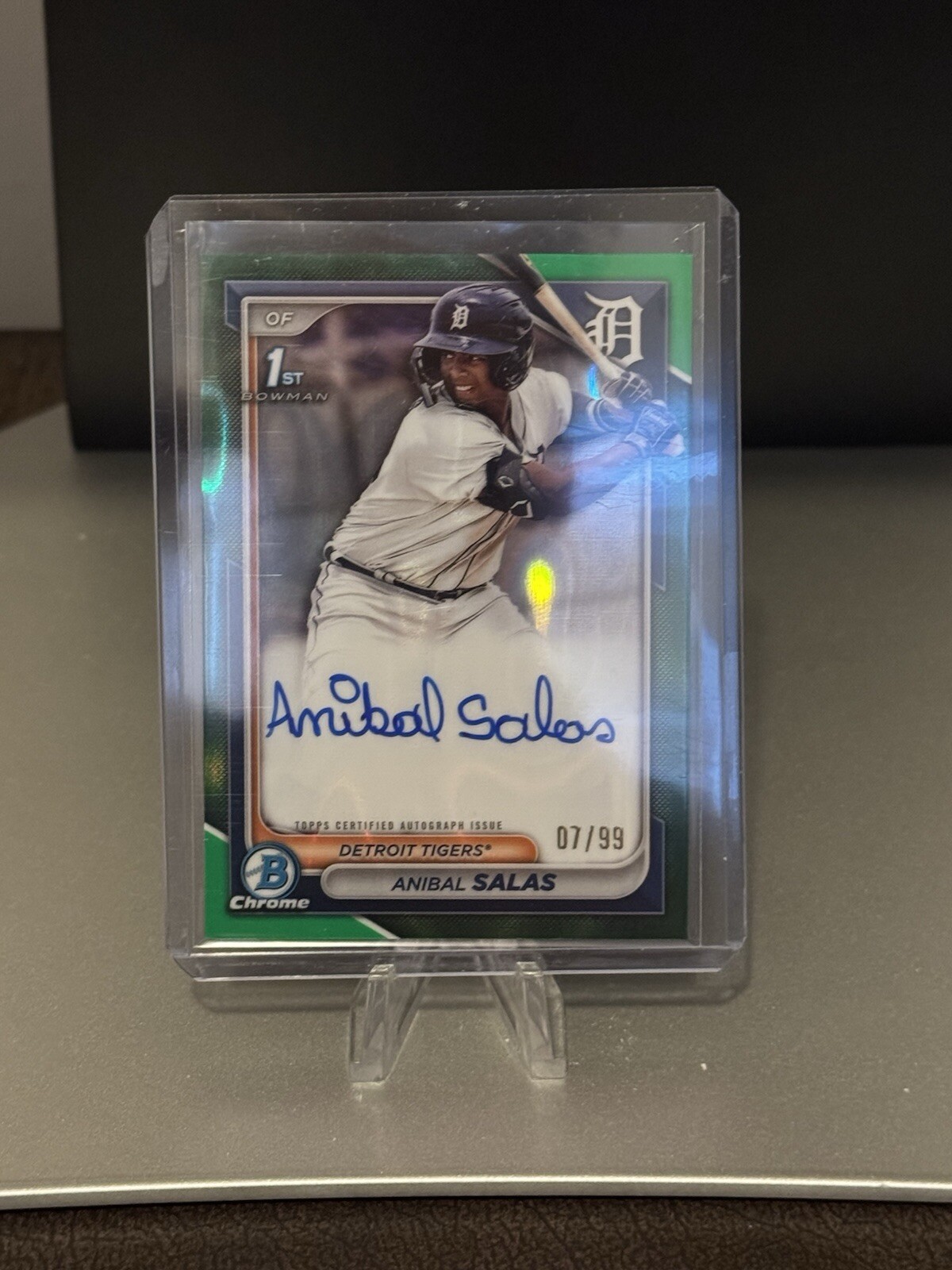 ANIBAL SALAS 2024 BOWMAN CHROME 1ST GREEN LAVA AUTO /99 Q0208