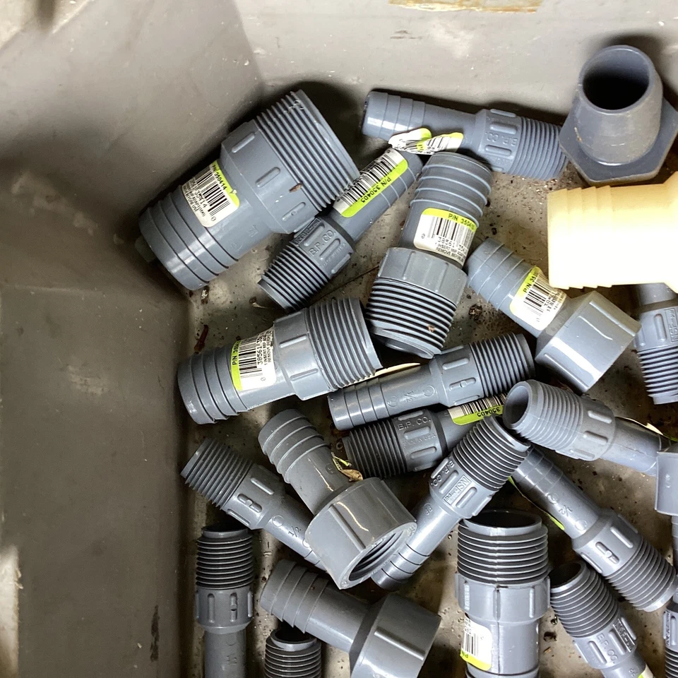 lot of 29 plastic nsf pvc 1/2” to1-1/4” thread to barb adapter fittings  - Image 4 of 4