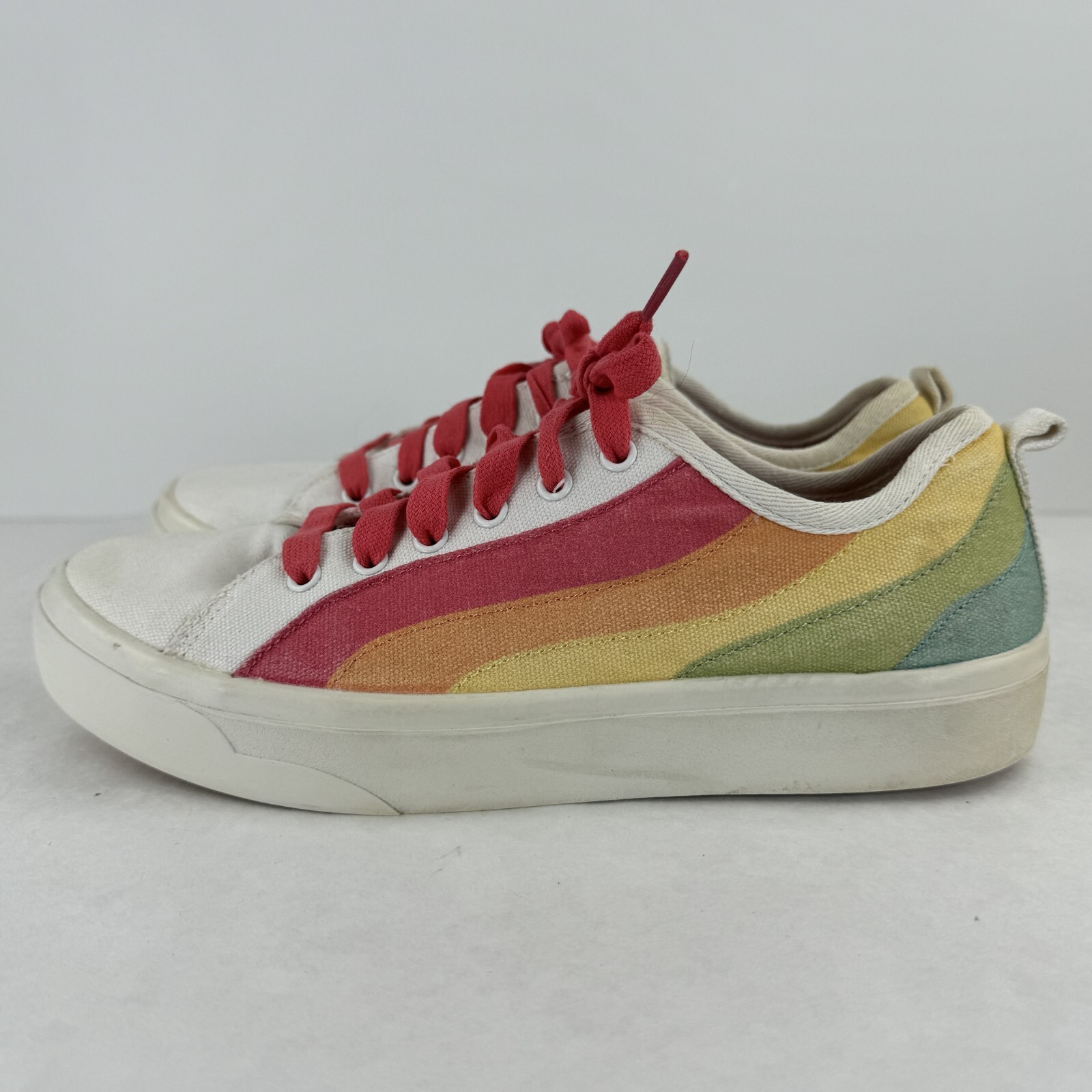 Bobs From Skechers Memory Foam Womens White Canvas 31298 Rainbow