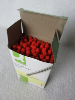 Q Connect Packung mit 50 roten Kugelschreibern. Medium, 0,7