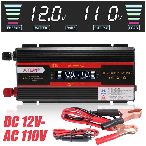 Inversor de energía para automóvil de 7000 W CC 12 V a CA 110 V 220 V onda sinusoidal convertidor solar LCD - Imagen 20 de 191