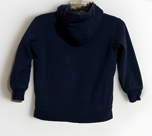 Gap Kinder marineblau Kunstfell gefüttert Full Zip Hoodie Sweatshirt Größe Small (6/7) - Bild 2 von 9