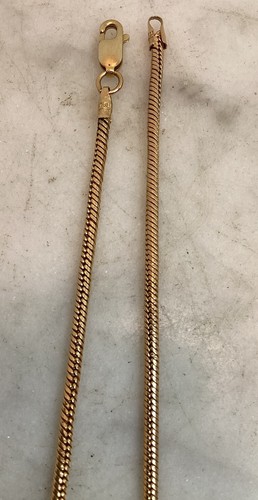 Vintage 14K Gold Herringbone Snake Chain Necklace 17.25” Long Italy 5.18 Grams - Picture 16 of 22