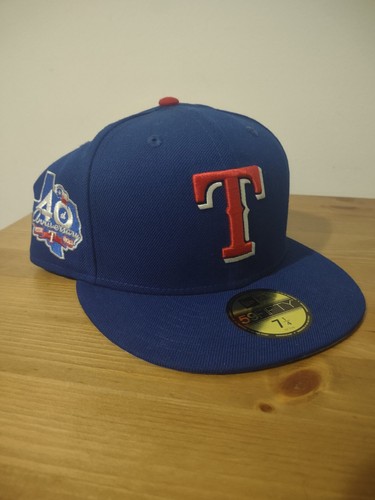Patch laterale Texas Rangers 40° anniversario nuova epoca taglia 7 1/4 nuova con etichetta