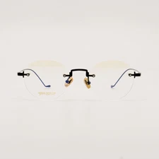 Ultra Light Rimless Glasses Oval Titanium for Men Women Retro Vintage Rose Gold