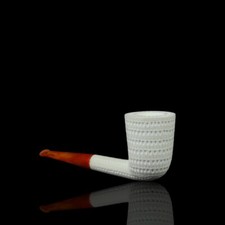 Pipa tagliata Dublino finitura reticolo BLOCCO SCHIUMA DI MARE-NUOVA-INTAGLIATA A MANO CON CUSTODIA#1461