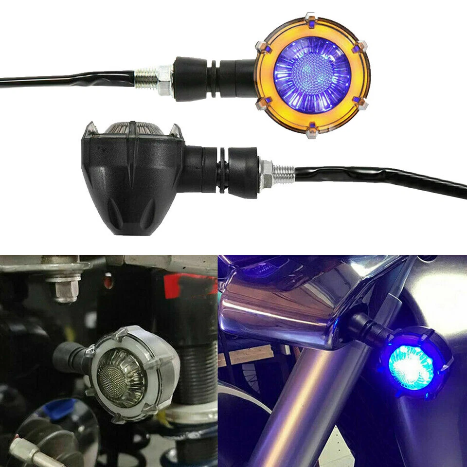 Luces LED de señal de giro universales para motocicleta 2 piezas para Honda Shadow VT Suzuki  Foto 3 de 4