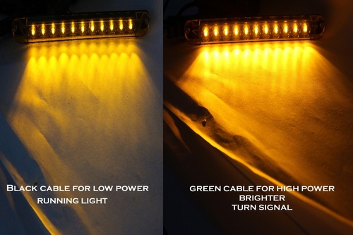 2 Amber Yellow 17" LED Light Bar Waterproof Turn Signal Clearance Truck Trailer - Picture 4 of 7