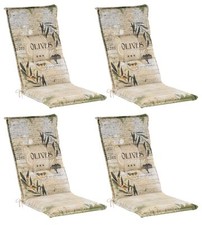 GO-DE Gartenstuhlauflage 4er Set Sesselauflage Polsterauflage für Hochlehner