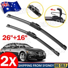 26"+16" Windscreen Windshield Wiper Blades Front Window Fits U hook Wiper Arm