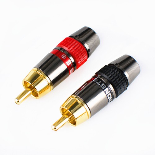 4Pcs Gold-Plated RCA 6mm HI-FI Cable Plug(2 PAIR) - Picture 4 of 11