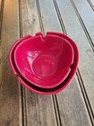 Lot of 2 Vintage MCM Retro Royal Haeger Stackable Ashtray Red USA Oval Round