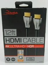 Rocketfish - 12' 4K UltraHD/HDR In-Wall Rated HDMI Cable - Black