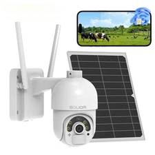 4G LTE Cellular Security Camera Outdoor, No WiFi Solar Powered Camera, Pan Ti...