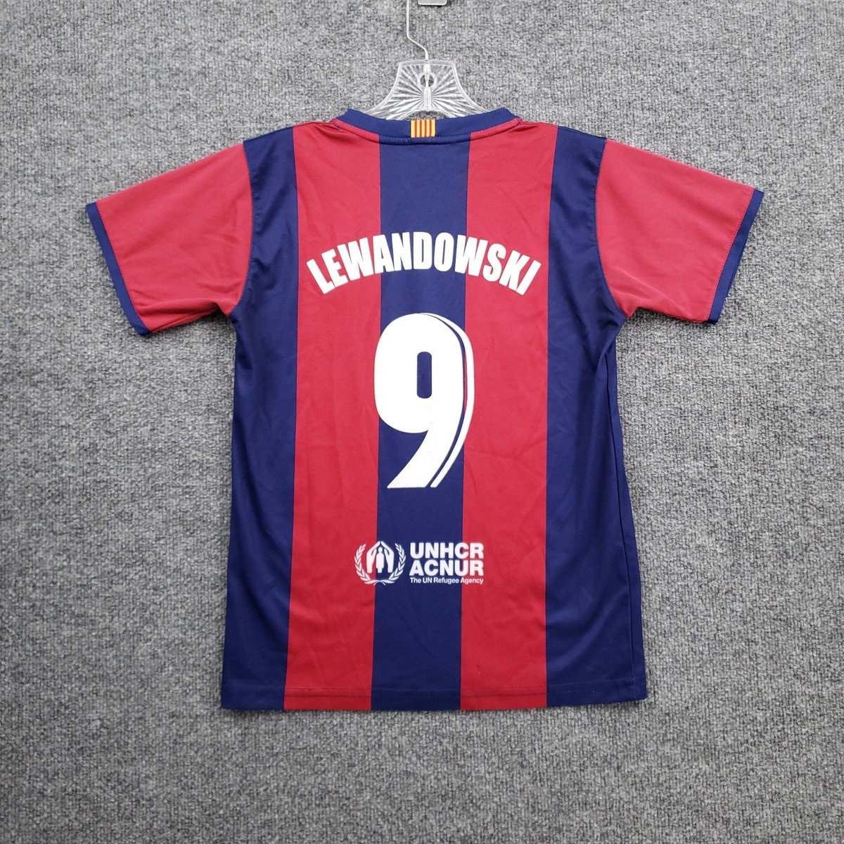 FC Barcelona Lewandowski 9 Soccer Jersey Youth 12 Blue Red Spotify