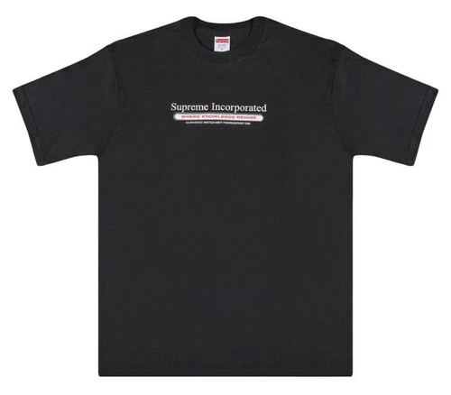 T shirt Supreme Inc. FW19 homme taille XL noir coton authentique manches courtes neuf avec étiquette DS