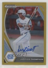 2021 Panini Prizm Draft Picks Gold 6/10 Justice Thompson #PDP180 Auto rf2