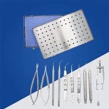 Ophthalmic Eye Surgery Instrument Set Stainless Steel Reusable Cataract Kit 12 P