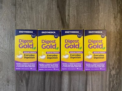 Lot of 4 Enzymedica Digest Gold Everyday Digestion   Probiotics 90 Capsules Ea. 