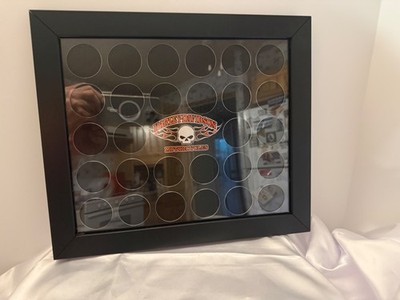 Harley-Davidson 28 Poker Chip Collection Display Case 12x14 Wall Decor Biker.