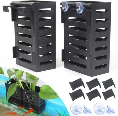 2 Pcs Aquarium Plant Holder, Fish Tank Plant Holder with Hooks and Suction Cups,