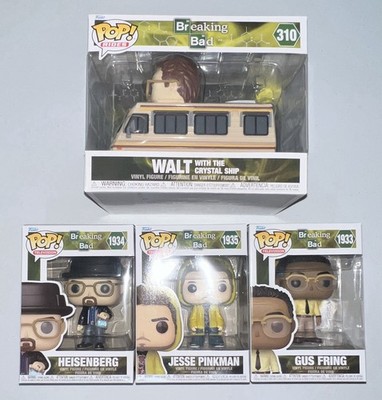 Funko Pop! Breaking Bad Set of 4 Gus Heisenberg Jesse & Walt with Crystal Ship