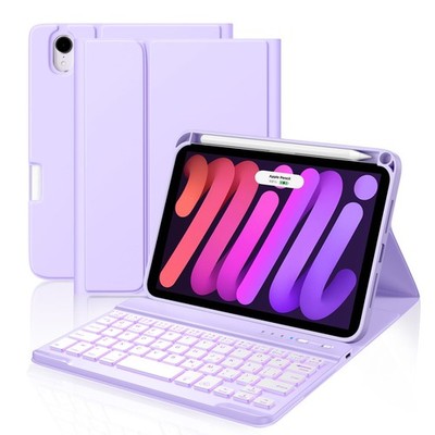 Cousper for iPad mini 7 Keyboard Case A17 Pro 2024/iPad Mini 6 Purple 