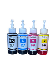 Refill Ink Bottle T664 Compatible for Epson EcoTank ET-2650 ET-2550 ET-4500