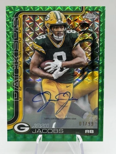 2025 Topps Josh Jacobs Shop for 2025 Topps Signature Class Football Chrome Autographs on eBay (Raw)