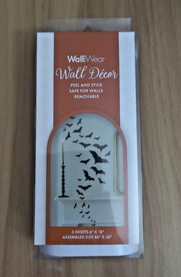 Classic Halloween Peel & Stick Wall Decal, 6''x18'' 3x Sheets ''Bats''