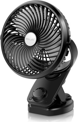 ELZO USB Ventilator Akku, 5000Mah Leise Mini Tischventilator Clip Fan, Auto-Oszi