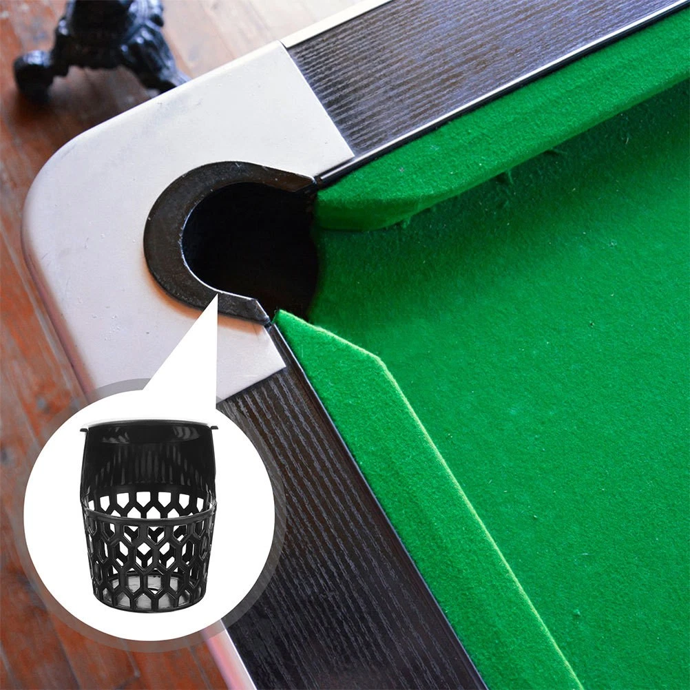 Durable Black Plastic Billiard Basket Storage Holder Drop Ball Pool Table Net