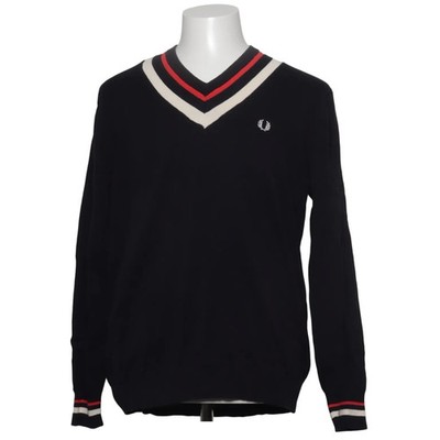 Fred Perry, Pullover, Größe: XL, Blau/Rot/Weiß, Baumwolle, Streifen #ZDl