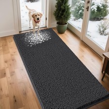 XL Dog Door Mat 71"x25" Chenille Absorbent Mud Mat for Muddy Paws