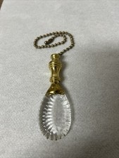 Ceiling Fan Pull Chain Extension Pendant Light Lamp Brass Glass